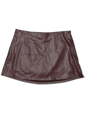 wild fable Faux Leather Mini Skirt - Wine